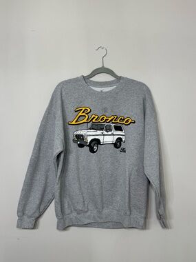 Ford Gray Crewneck Sweatshirt with Yellow Bronco Script